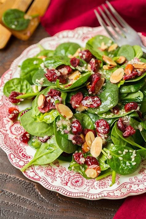 spinach-salad-with-cranberries-and-almonds image