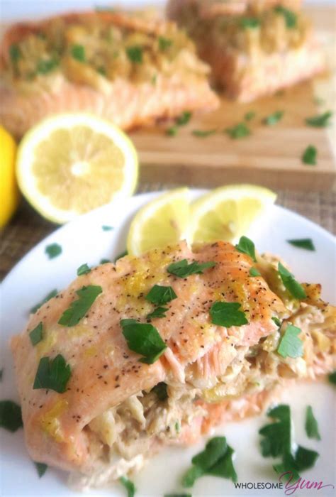 crab-stuffed-salmon-recipe-easy-wholesome-yum image