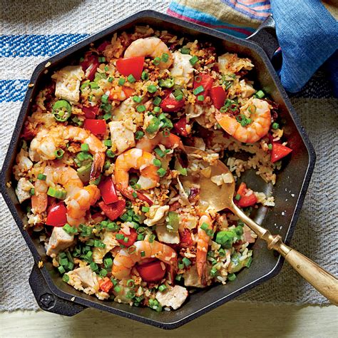 chicken-and-shrimp-skillet-rice-recipe-southern-living image