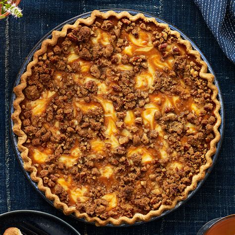 cream-cheese-pumpkin-pie-with-pecan-streusel-eatingwell image