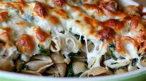 baked-chicken-spinach-pasta-recipe-flavorite image