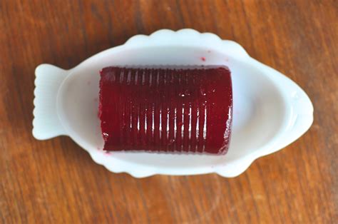 home-canned-cranberry-sauce-made-in-a-tin-can-mold-food image