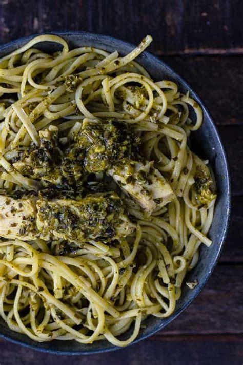 pesto-pasta-with-chicken-and-parmesan-the-wicked image