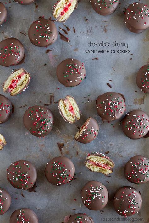chocolate-cherry-sandwich-cookies image