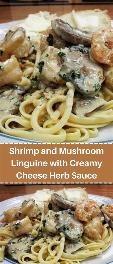 shrimp-and-mushroom-linguine-with-creamy-cheese image