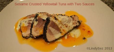 sesame-crusted-yellowtail-tuna-with-two-sauces-lindysez image