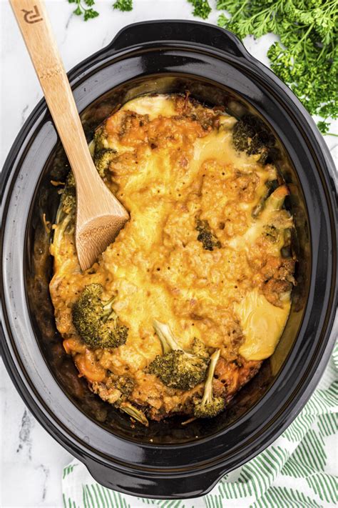 chicken-broccoli-stuffing-casserole-slow-cooker image