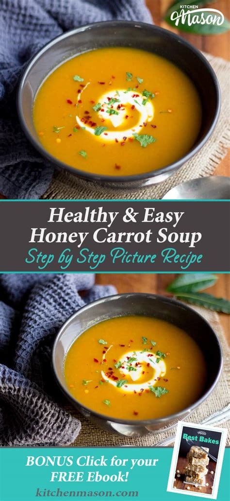 easy-honey-carrot-soup-recipe-kitchen-mason image