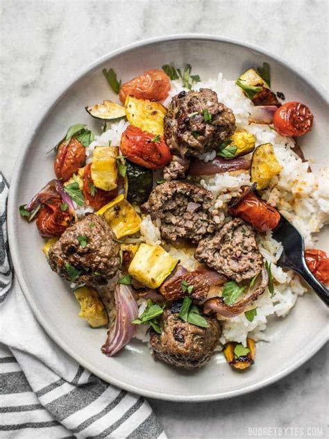 beef-kofta-meatballs-with-roasted-vegetables-budget image