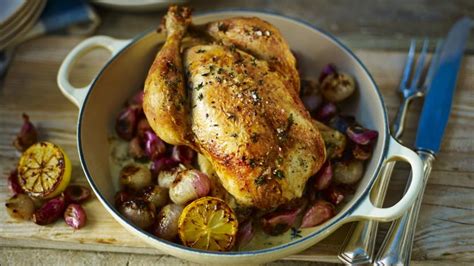 roast-chicken-with-forty-cloves-of-garlic-recipe-bbc image