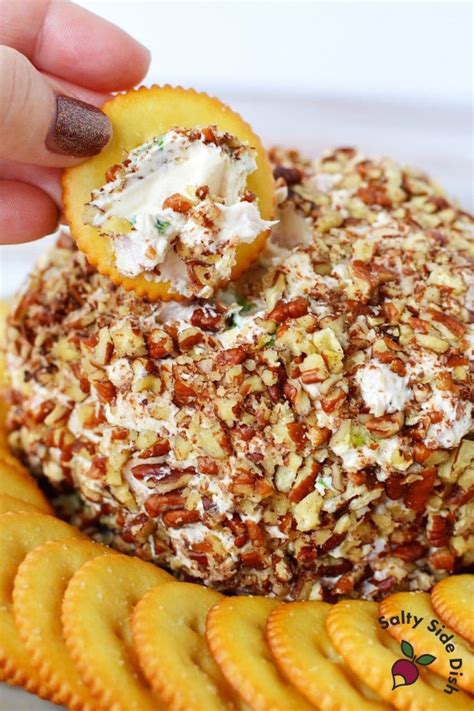 cheese-ball-with-diced-ham-and-pecans-salty-side-dish image