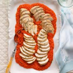 poached-chicken-with-roasted-red-pepper-sauce image