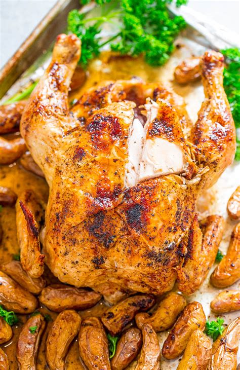 sheet-pan-whole-roasted-chicken-and-potatoes image