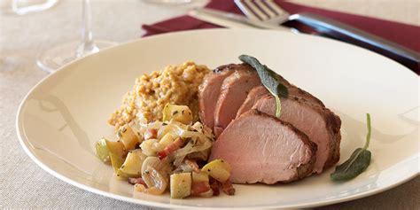 roasted-pork-tenderloin-with-apple-and-bacon-compote image