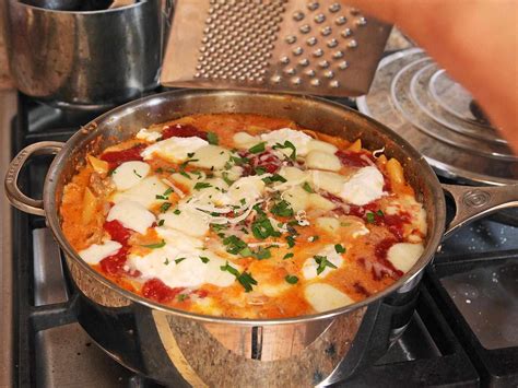 easy-skillet-baked-ziti-with-sausage-and-ricotta image