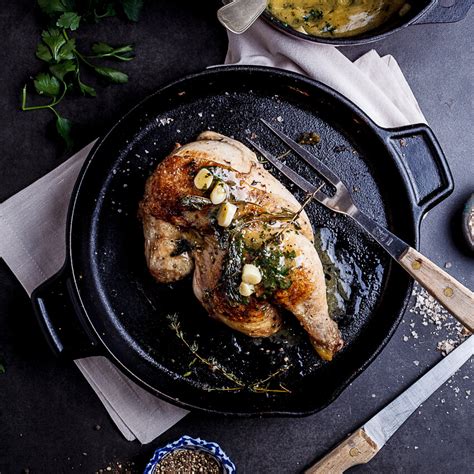 pan-roasted-chicken-with-lemon-garlic-butter-simply image
