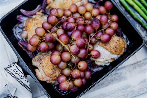 crispy-chicken-roasted-grapes-onions-feeding image