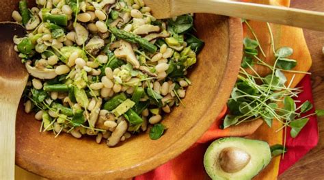 warm-asparagus-mushroom-and-white-bean-salad image