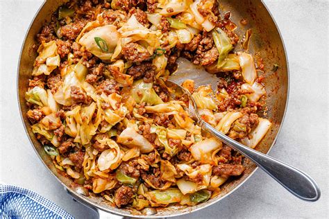 fried-cabbage-recipe-with-sausage-eatwell101 image