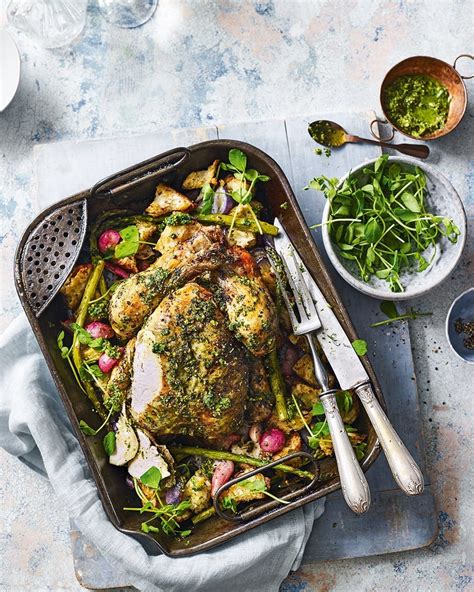 roast-chicken-with-basil-mint-and-pistachio-pesto image
