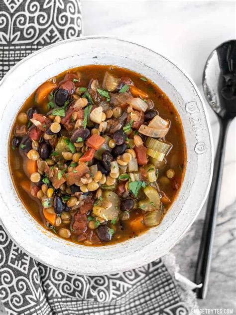 chunky-lentil-and-vegetable-soup-budget-bytes image