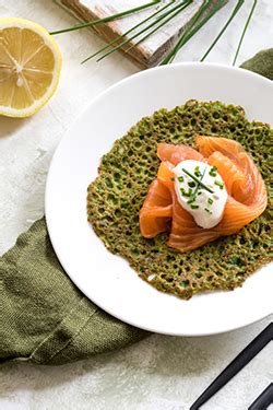spinach-and-buckwheat-pancakes-with-smoked-salmon image
