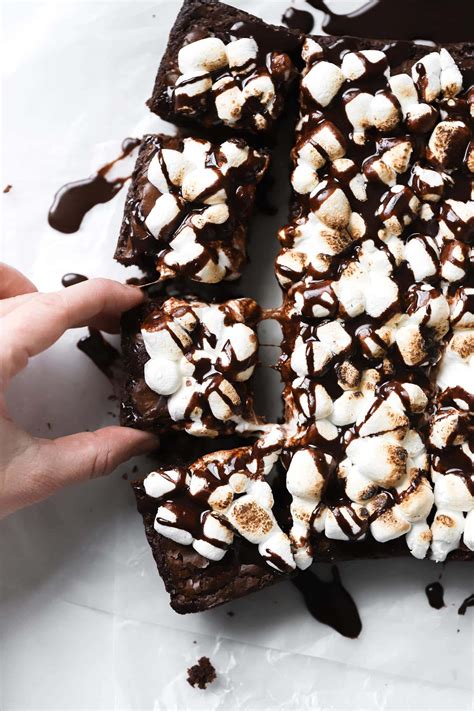 hot-chocolate-brownies-with-toasted-marshmallows image
