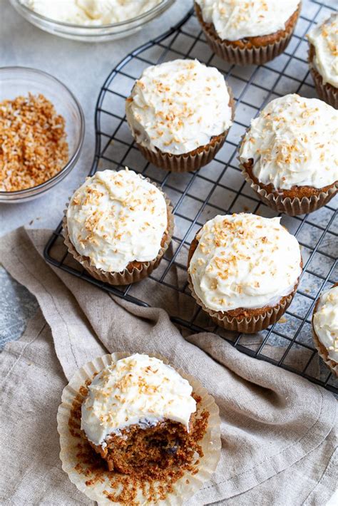 flourless-carrot-cake-muffins-running-with-spoons image
