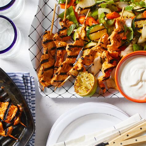 chipotle-chicken-satay-with-grilled-vegetables image