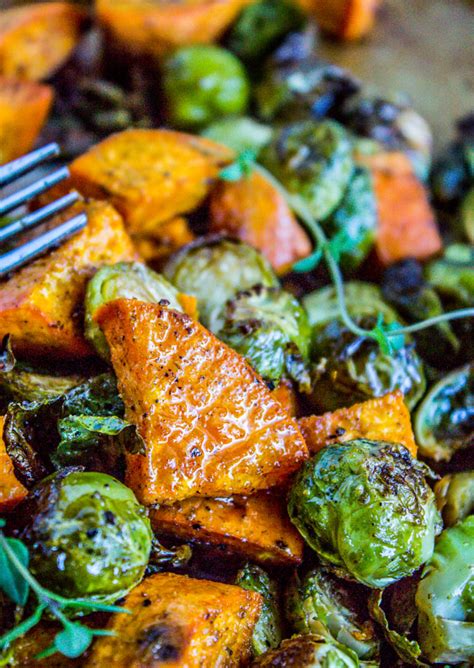 roasted-sweet-potatoes-and-brussels-sprouts-the-food-charlatan image