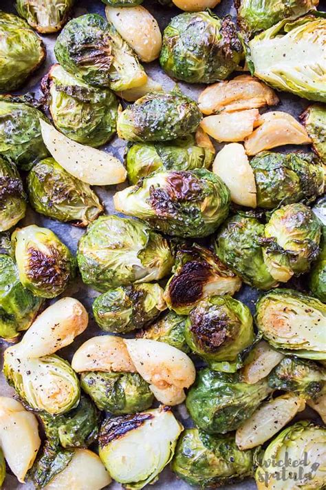 easy-oven-roasted-brussels-sprouts-recipe-with-garlic image