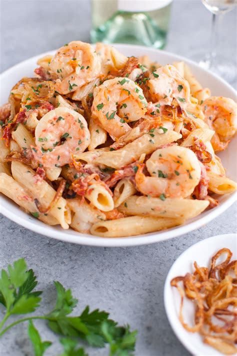 pasta-with-shrimp-shallots-and-sun-dried-tomatoes-in image