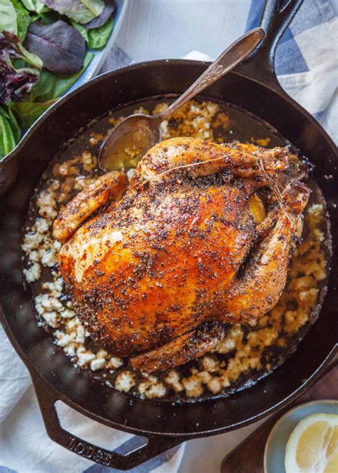 feta-brined-roast-chicken-recipe-simply image