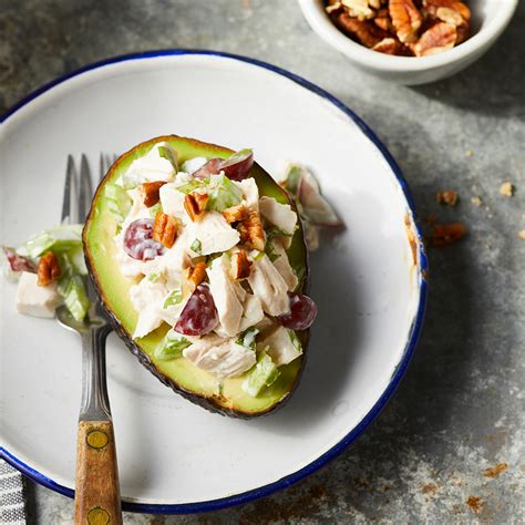 chicken-salad-stuffed-avocados-recipe-eatingwell image