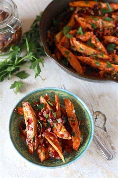 sweet-potato-salad-with-warm-bacon-dressing-the image