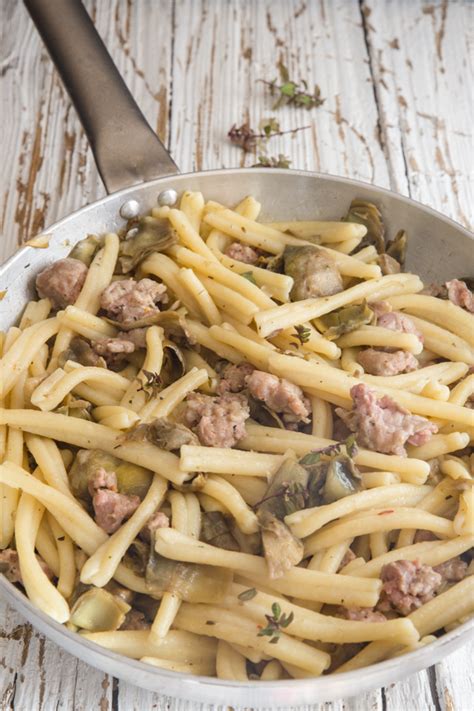 italian-artichoke-sausage-pasta-recipe-an-italian-in-my-kitchen image