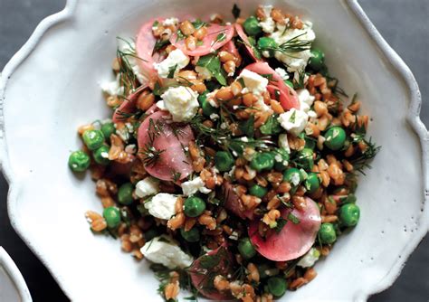 herbed-spelt-berry-salad-with-peas-and-feta-food image