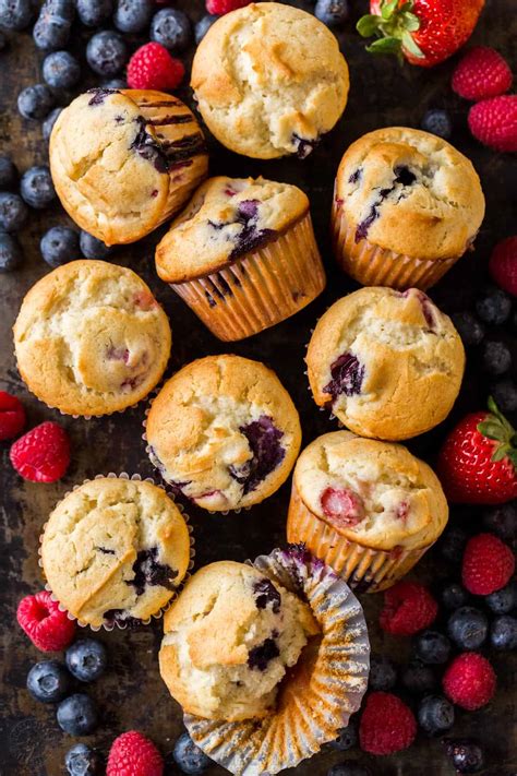 mixed-berry-muffins-natashaskitchencom image