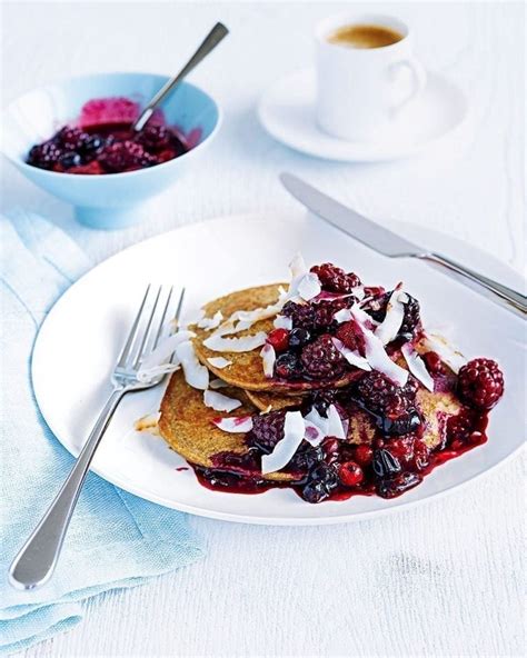 banana-pancakes-with-berry-compote-recipe-delicious image