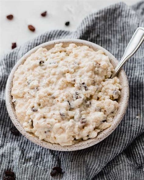 rice-pudding-with-bourbon-soaked-raisins-brown image