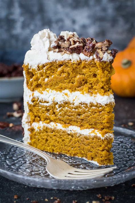 vegan-pumpkin-cake-with-maple-pecans-cinnamon image