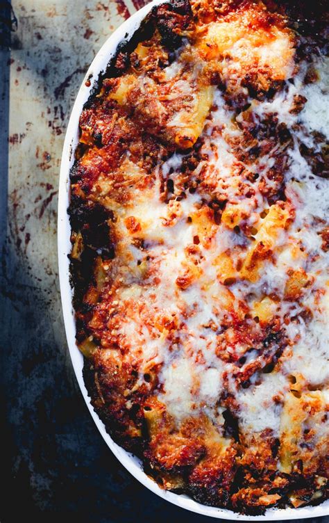 ziti-al-forno-baked-ziti-with-meat-sauce-savoring-italy image