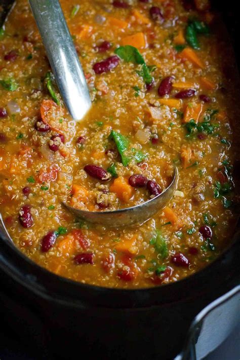 slow-cooker-bean-soup-recipe-with-quinoa-sweet image