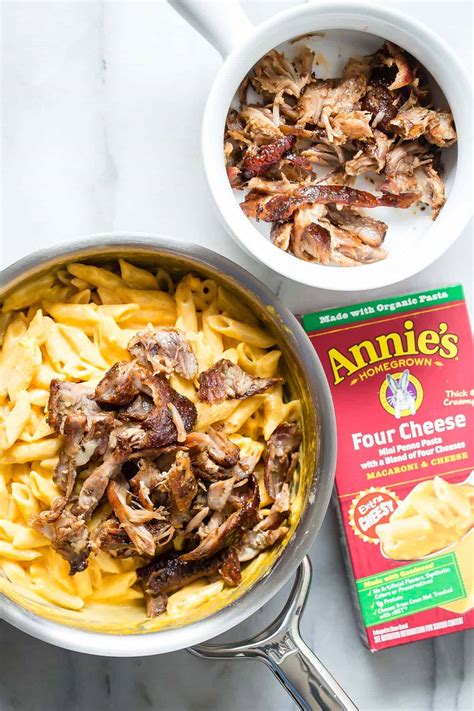 macaroni-and-cheese-with-bbq-rib-meat-foodness image