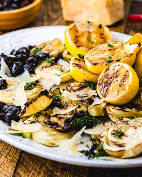 grilled-fennel-salad-with-shaved-parmesan-sip-and-feast image
