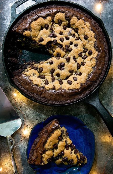 deep-dish-chocolate-chip-cookie-skillet-brownie-and image