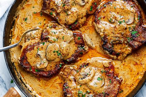 garlic-pork-chops-in-creamy-mushroom-sauce image
