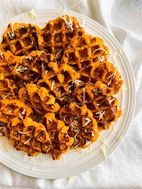 3-ingredient-cheesy-sweet-potato-waffles-hello-spoonful image