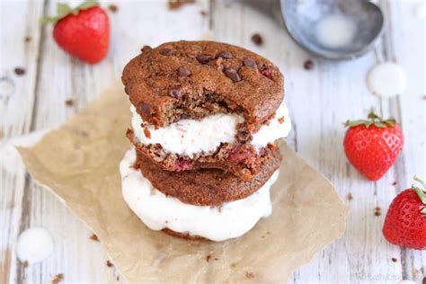 chocolate-strawberry-muffin-ice-cream-sandwiches image