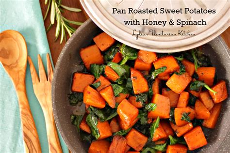 pan-roasted-sweet-potatoes-with-honey-and-spinach image